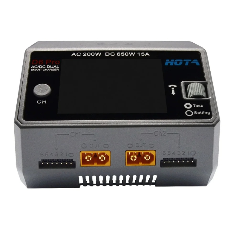D6 Pro Black AC 200W DC 2x325W - огляд і ціна Hota D6 Pro Dual Lipo Charger